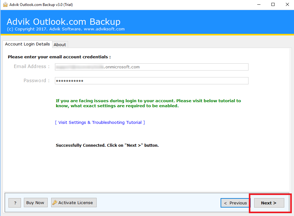 run export Hotmail emails tool
