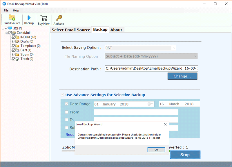 zoho email backup software
